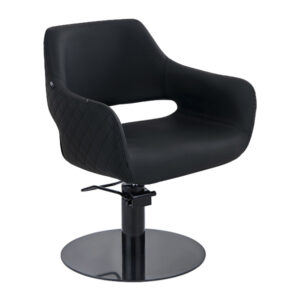 salon chair comes with round black base and lockable hydraulic pump