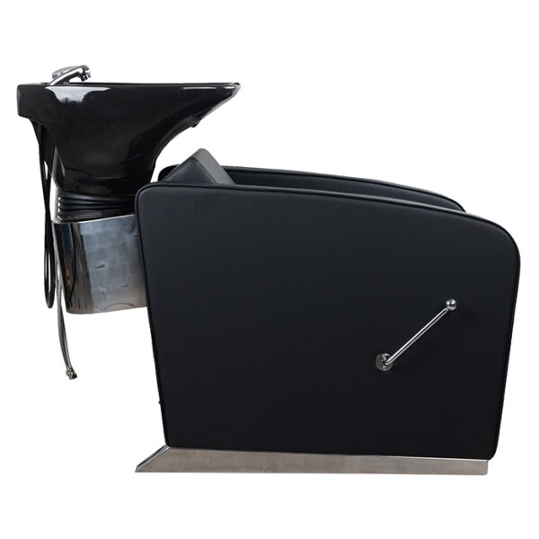 soho hairdressing basin unit in black vinyl with recline